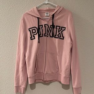 Pink Victoria Secret Zip Up Hoodie
